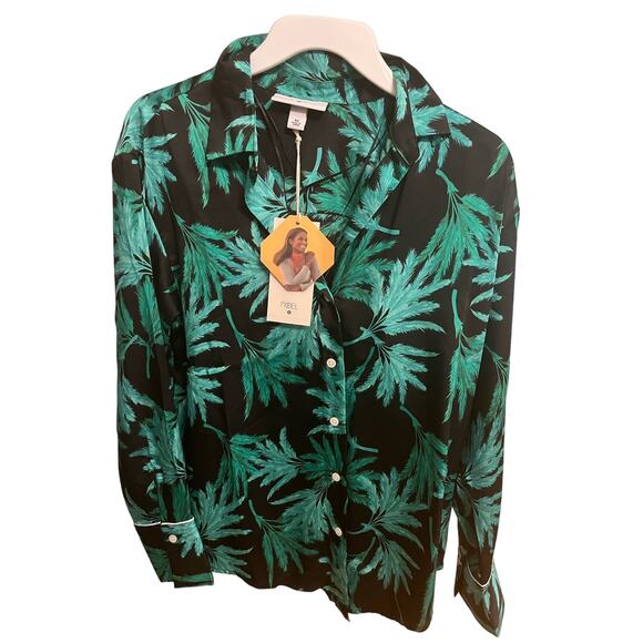 NWT Fe Noel x Target Feathered Palm Long Sleeve Button Shirt - Picture 4 of 5